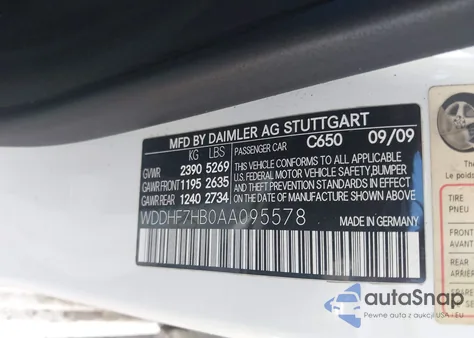 2010 Mercedes-Benz E 63 Amg z USA, uszkodzony, nr VIN WDDHF7HB0AA095578